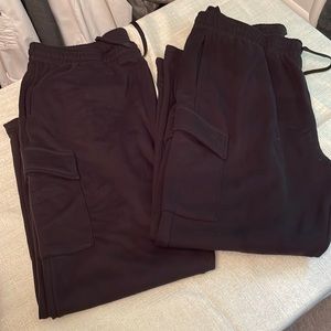 2 Pairs, Mens Tek Gear sweatpants, cargo, black, XXL